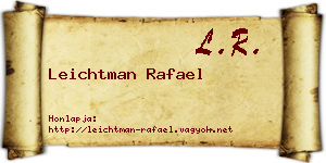 Leichtman Rafael névjegykártya